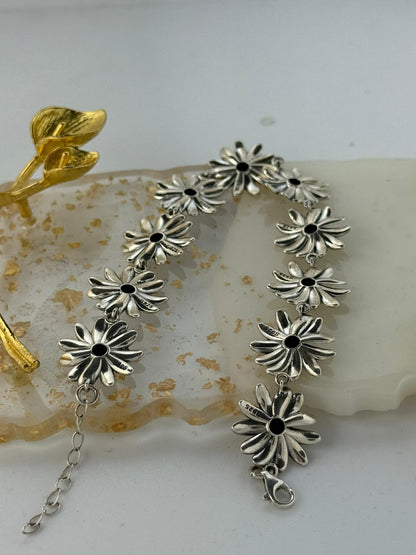 Bracciale Argento 925 Girasoli – Pezzo Unico Artigianale