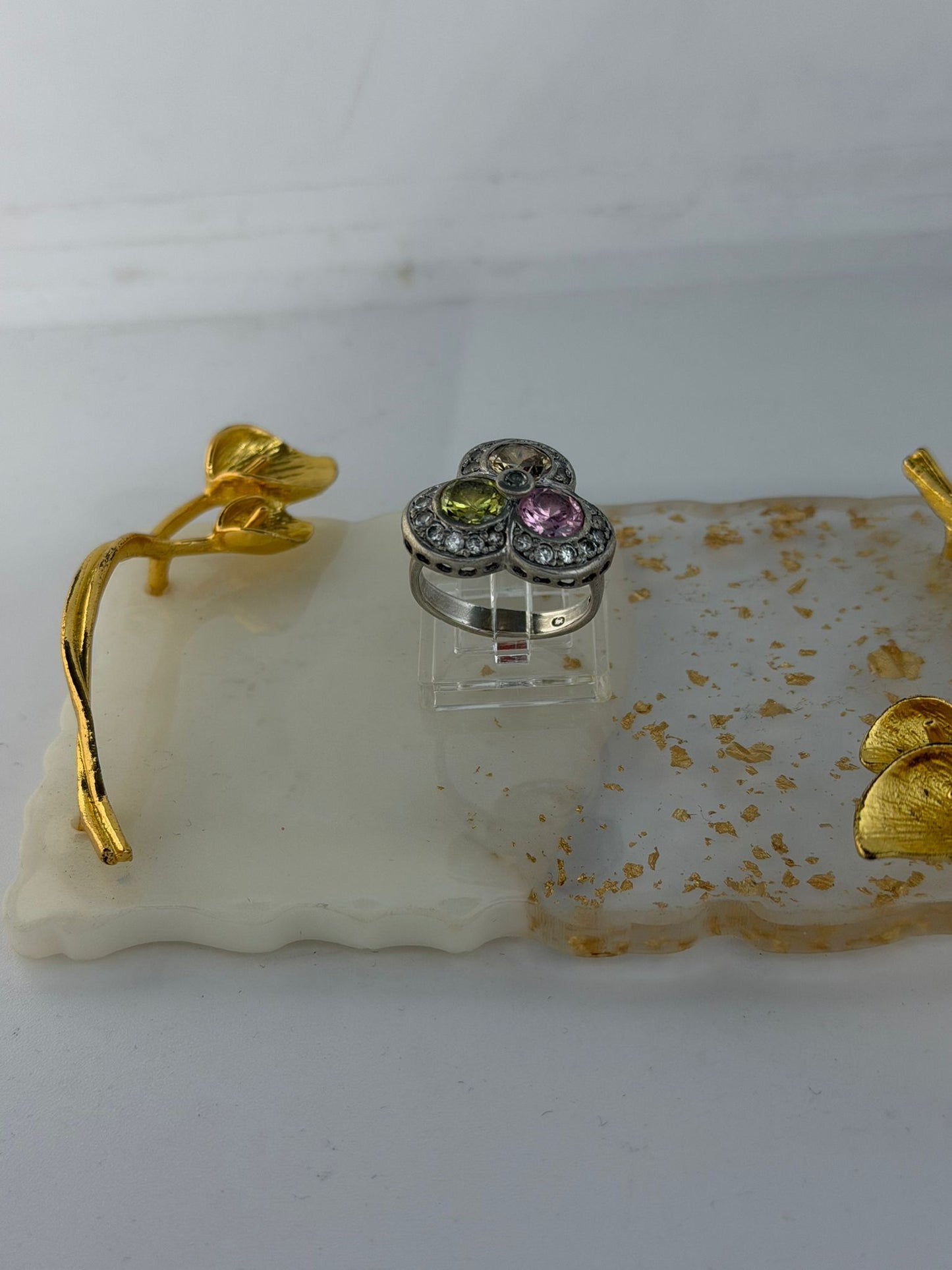 Anello in argento 925 tre pietre – Gioiello artigianale