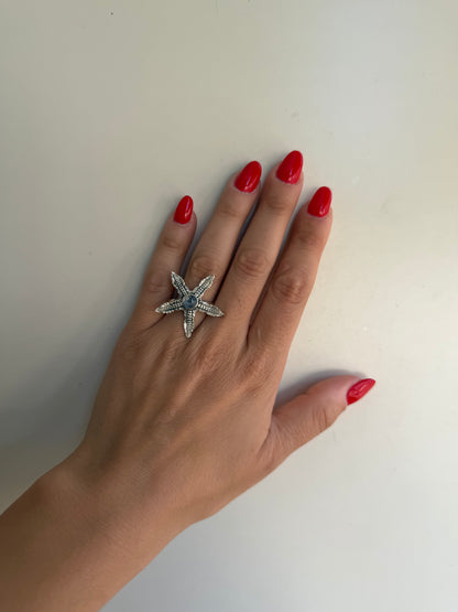 Anello in Argento 925 Stella Marina con Pietra di Luna – Magia del Mare