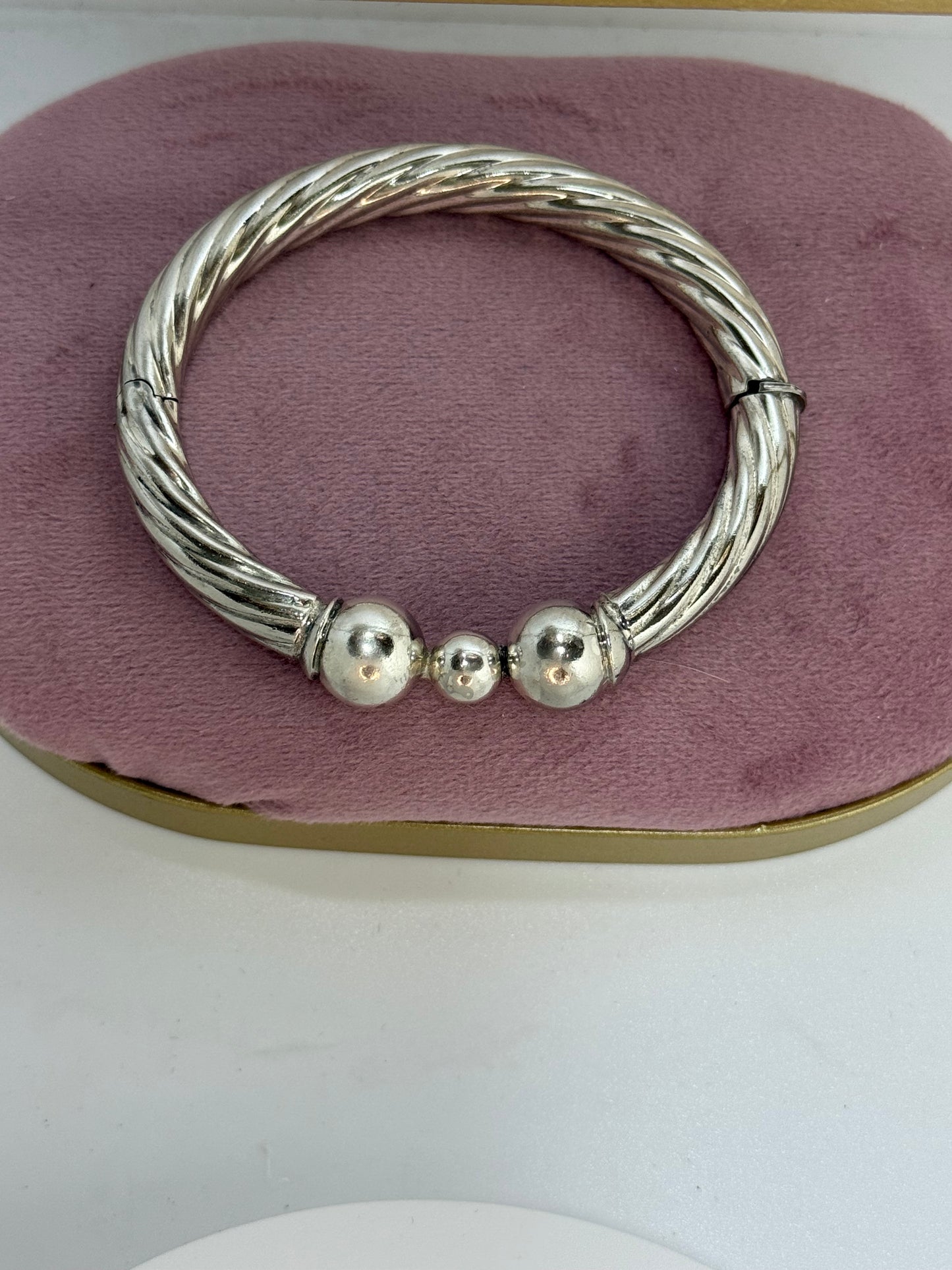 Bracciale intrecciato sfere in argento 925
