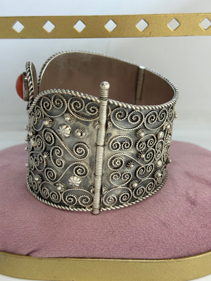 Bracciale in argento 800 corallo rosso