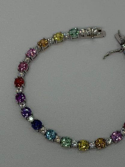 Bracciale in argento, 925 pietre Multicolor