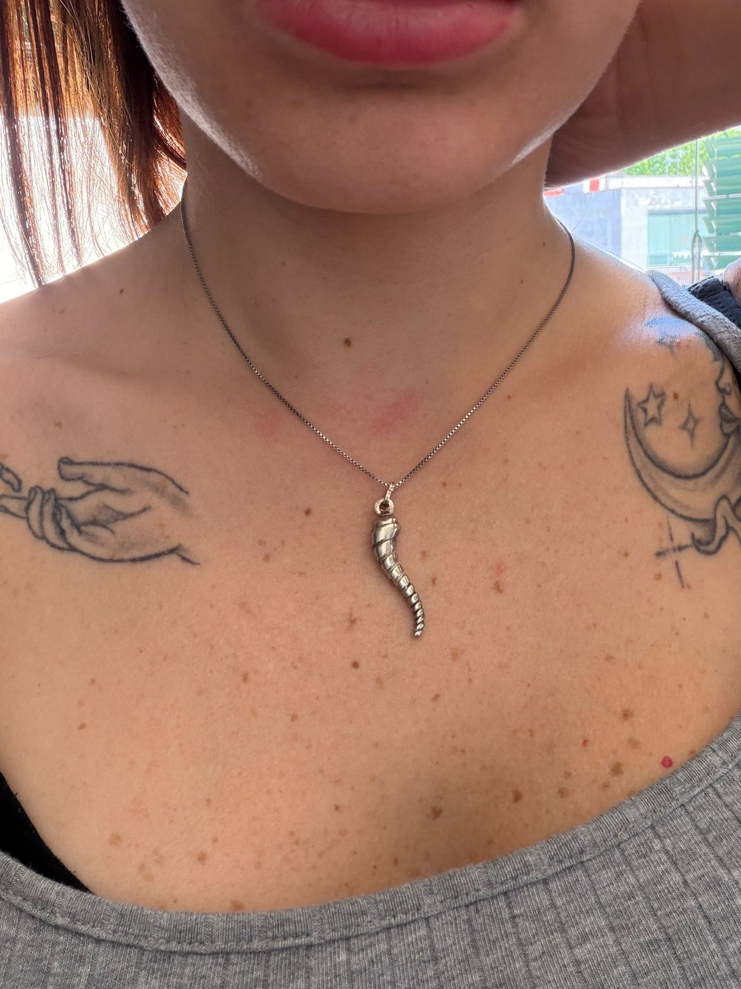 Collana in Argento 925 Corno Intrecciato – Portafortuna Artigianale