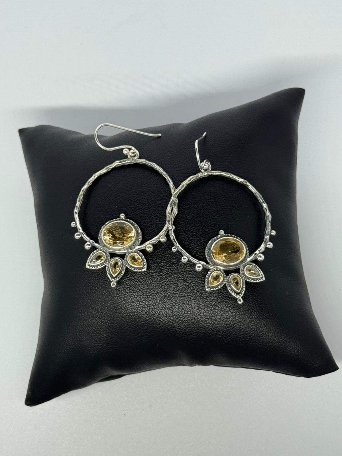 Orecchini in argento 925 citrino giallo
