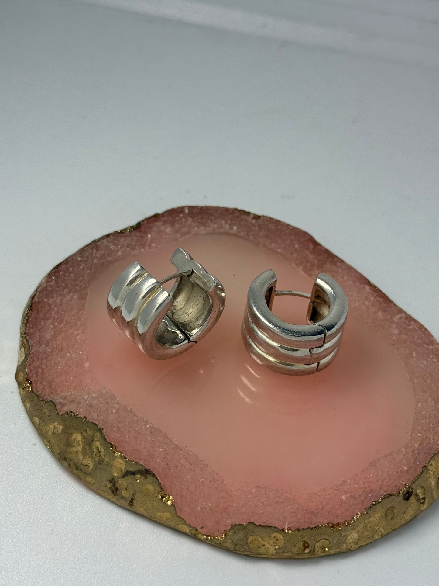 Orecchini cerchio in argento 925 doppi