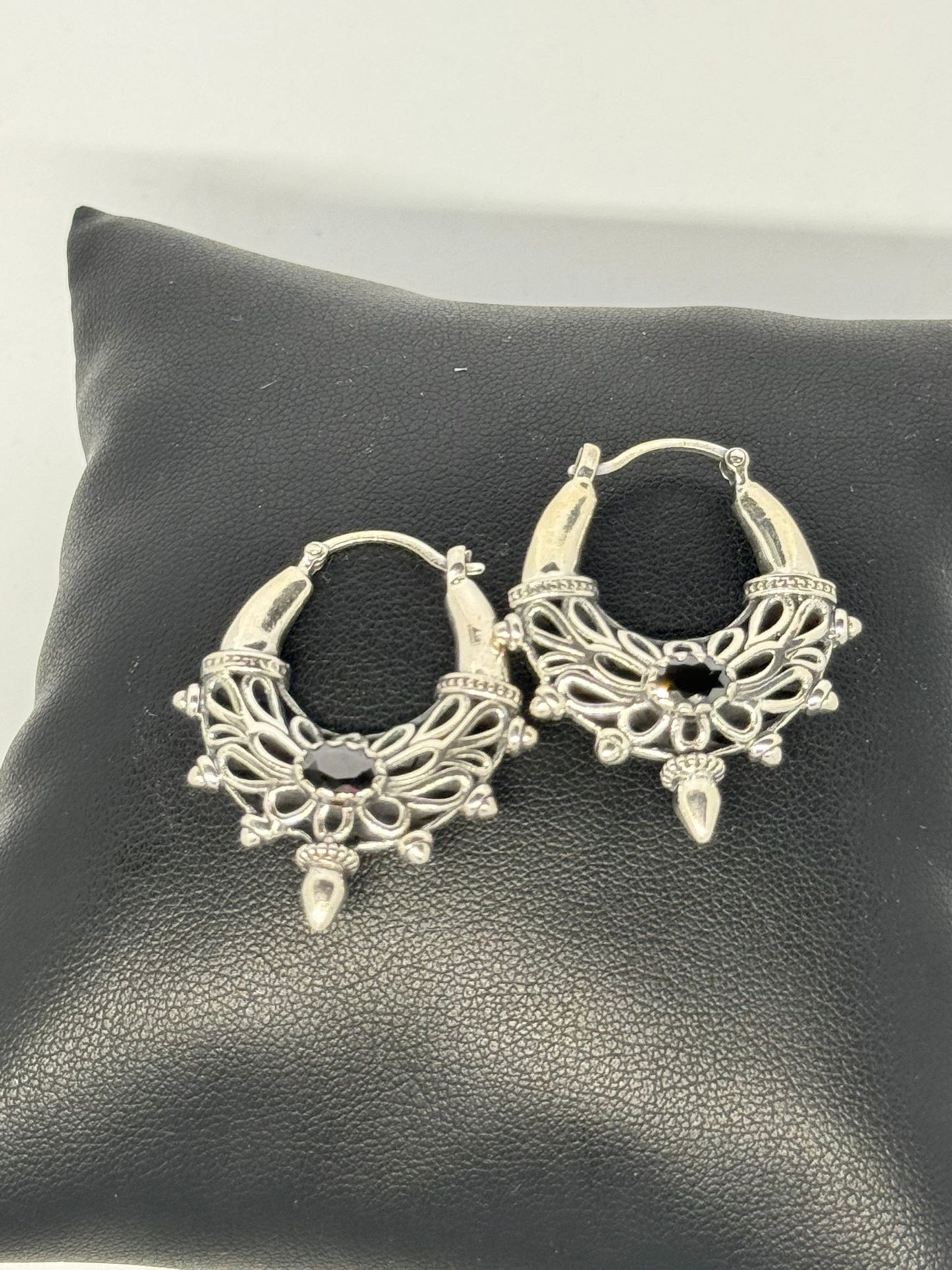 Orecchini in argento 925 granato rosso