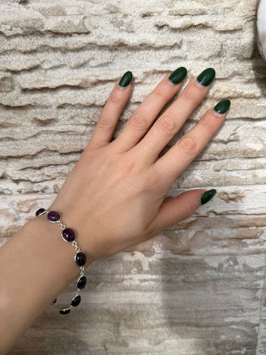 Bracciale in argento 925 ametista viola