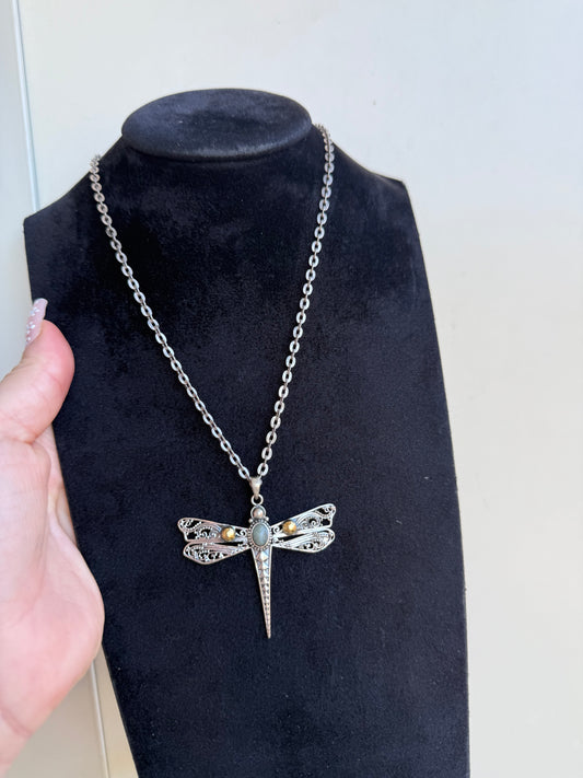 Collana in argento 925 libellula