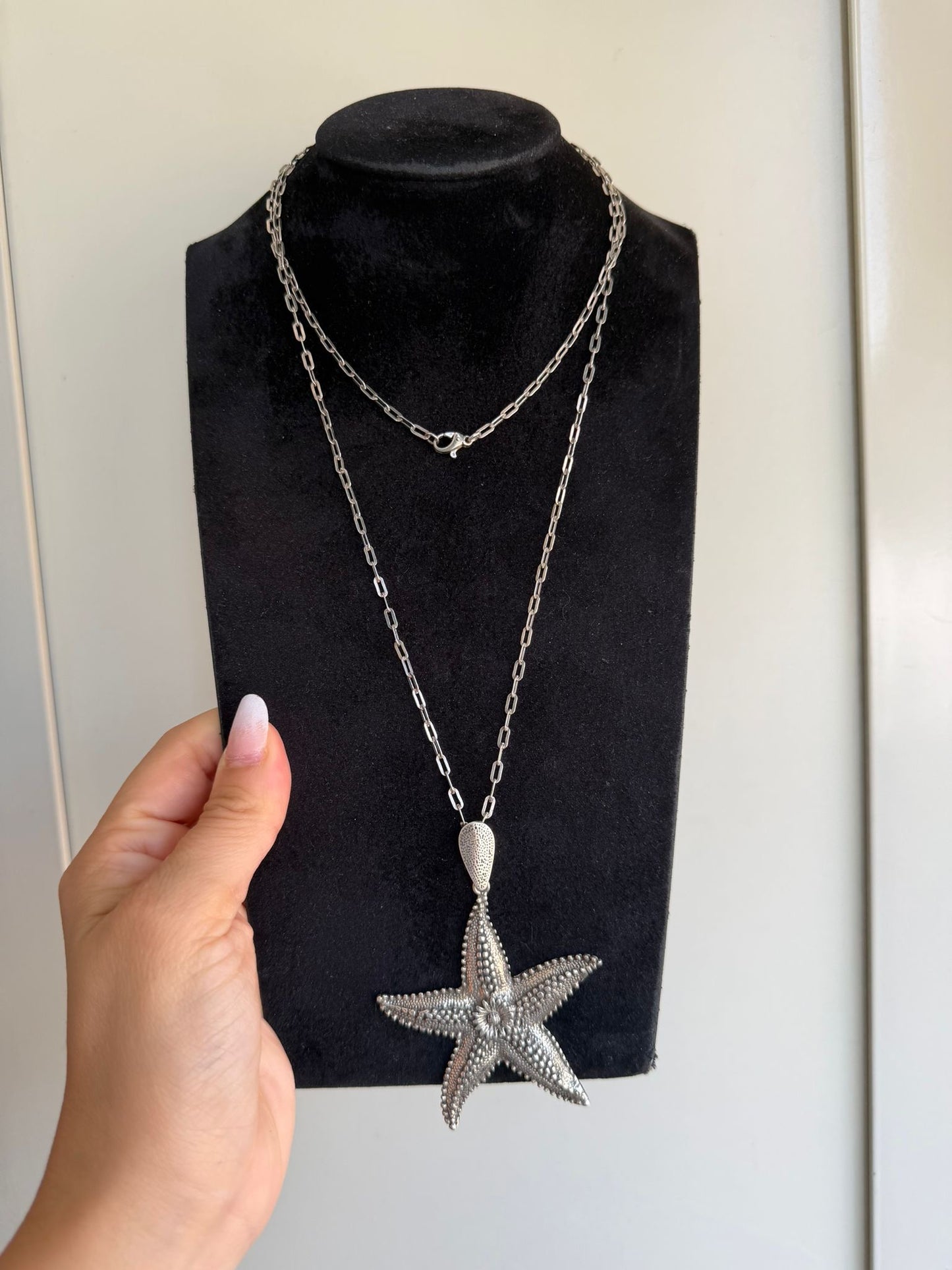 Collana in argento 925 con ciondolo stella marina