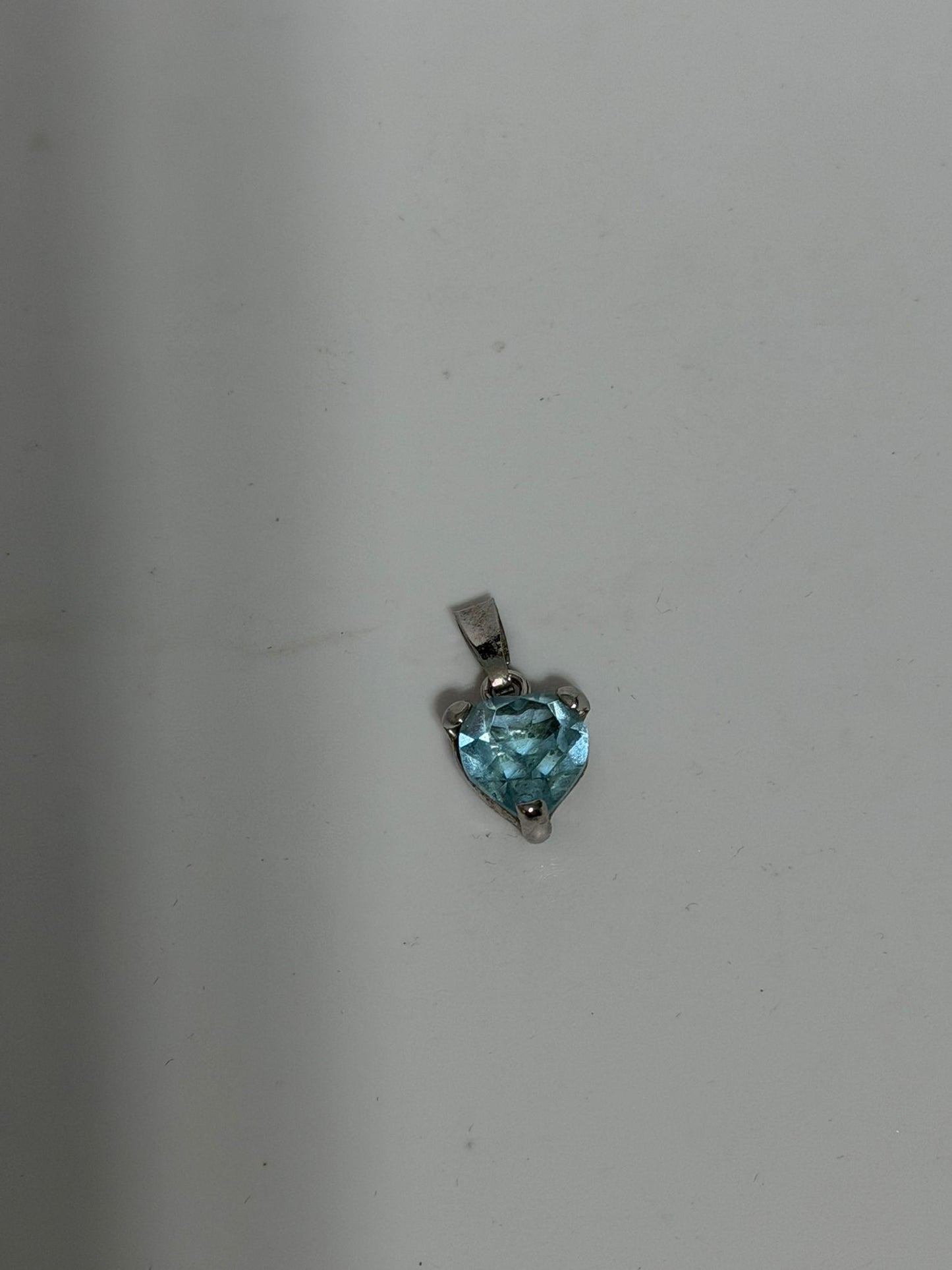 Collana in Argento 925 Cuore con Acquamarina – Pietra Naturale