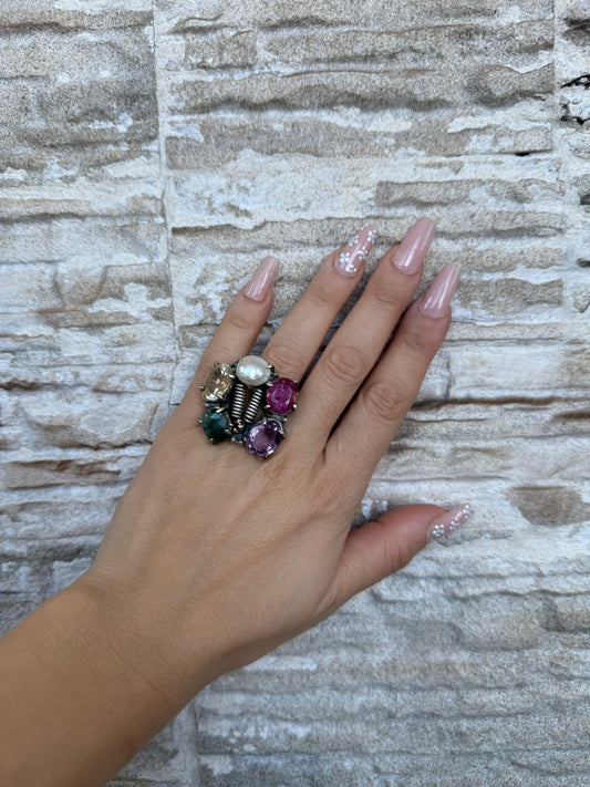 Anello in argento 925 pietre