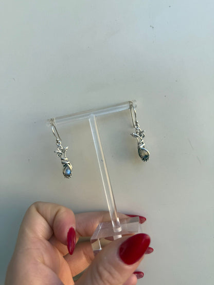Orecchini Argento 925 Pietra di Luna | Pezzo Unico Vintage Magico