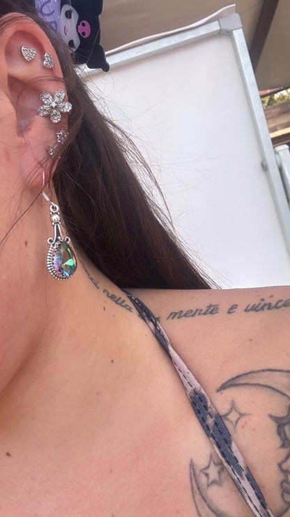 Orecchini in argento 925 topazio mistico