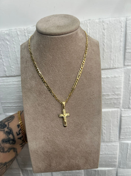 Collana in argento 925 bagnata nell’oro con croce