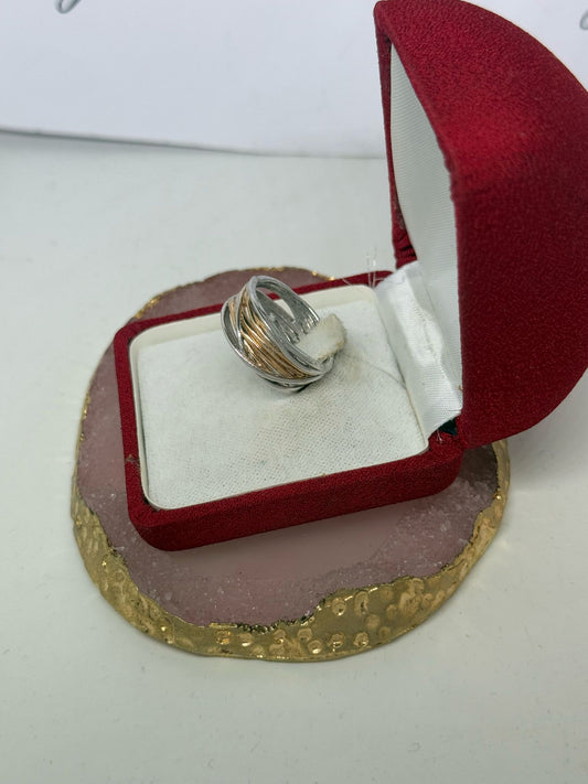 Anello filo della vita bicolore argento 925