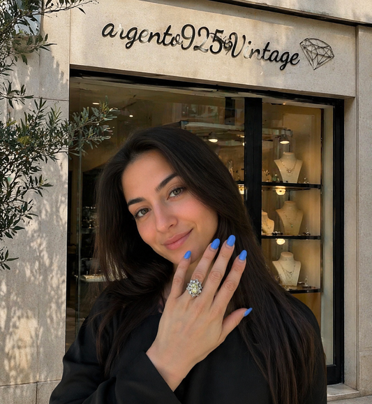 Anello Fiore Citrino Giallo in Argento 925