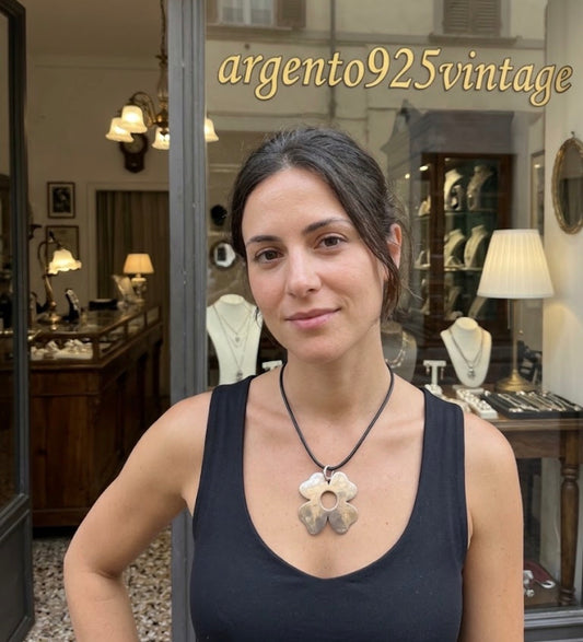 Collana VENNI in argento 925 con quadrifoglio dorato