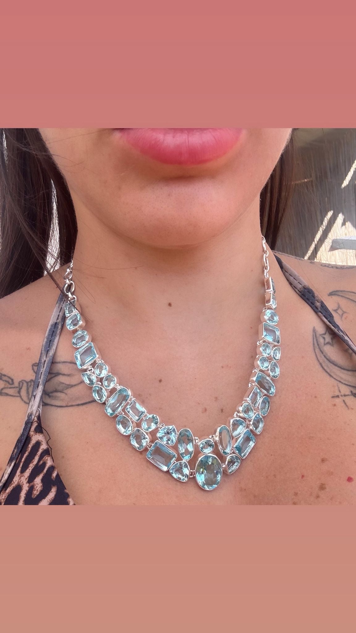 Collana in argento 925 acquamarina