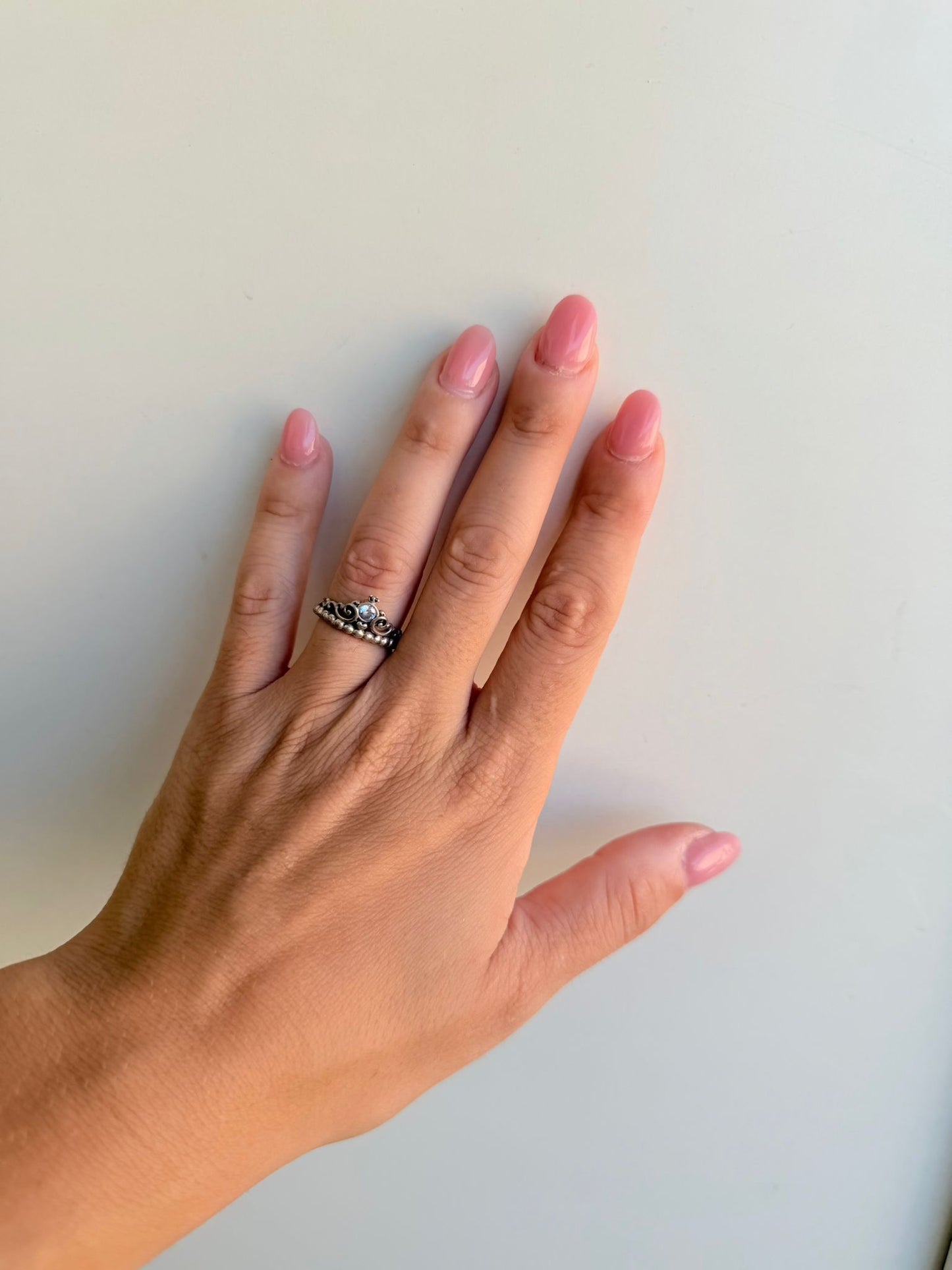 Anello Corona in Argento 925 con Pietra Azzurra — Misura 11