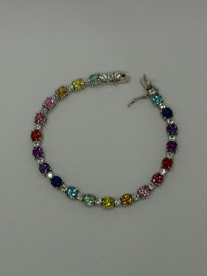 Bracciale in argento, 925 pietre Multicolor