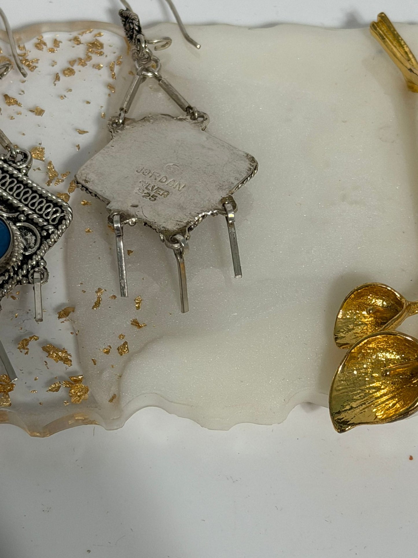 Orecchini pendenti in argento 925 con pietra lapis lazuli blu
