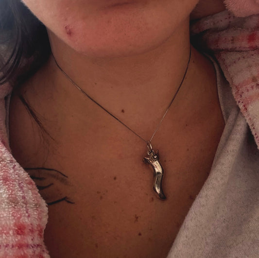 Collana in argento 925 corno corona