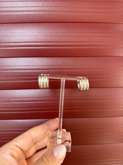 Orecchini cerchio in argento 925 doppi