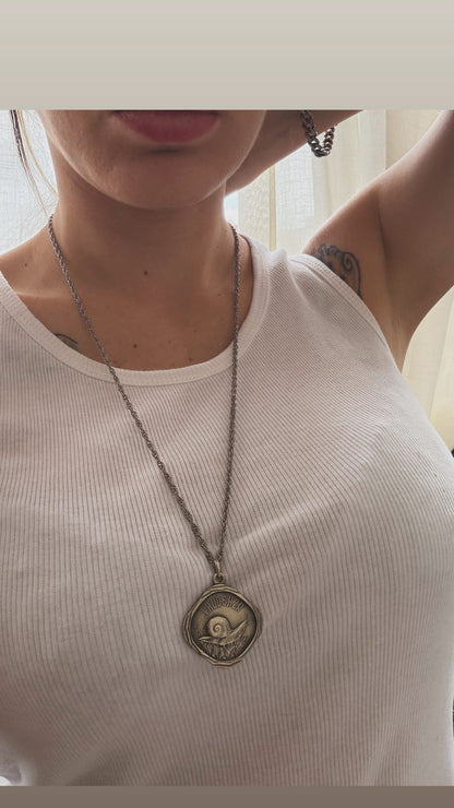Collana in argento 925 con ciondolo lumaca “prudenza”