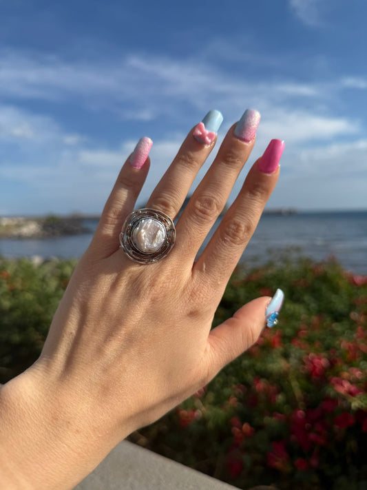 Anello in argento 925 perla scaramazza