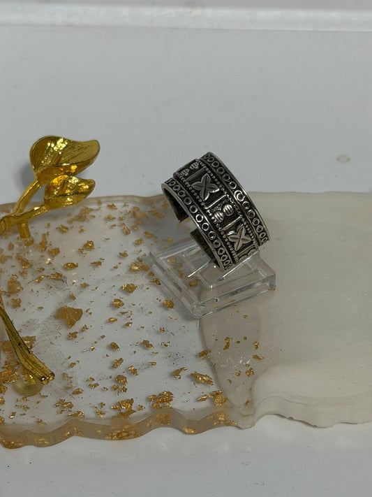 Anello fascia regolabile in argento 925