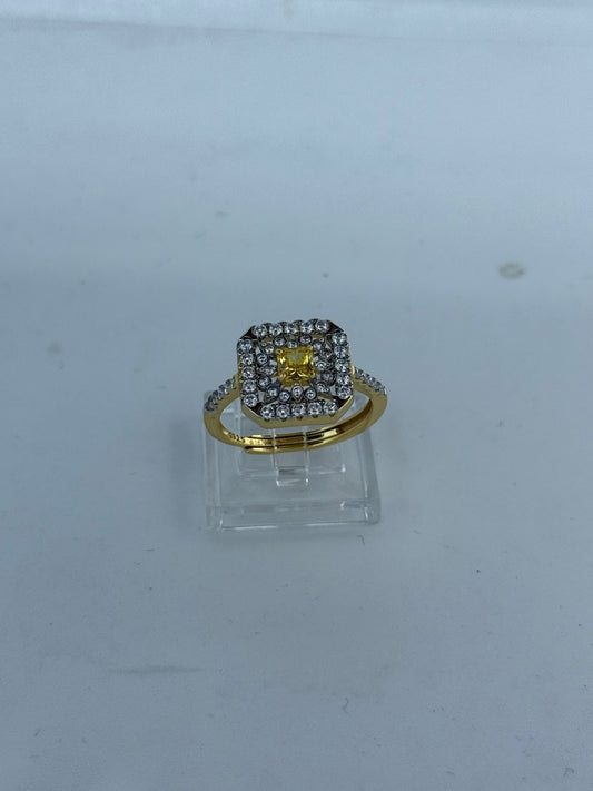 Anello in argento 925 pietra gialla