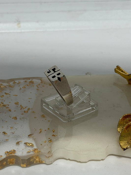 Anello in argento 925 con iniziali SB – Pezzo Unico Artigianale