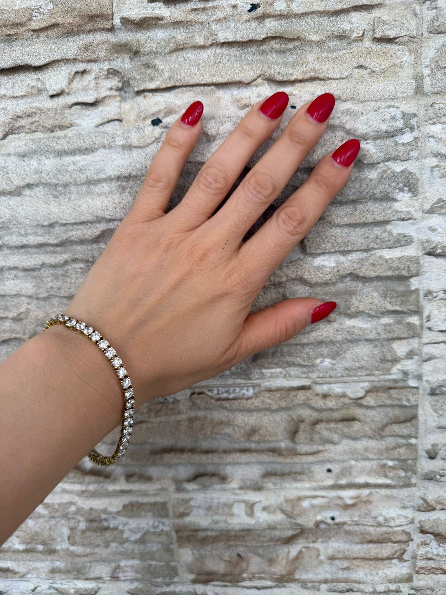 Bracciale Dorato con Pietre Bianche in Argento 925 – Pezzo Unico