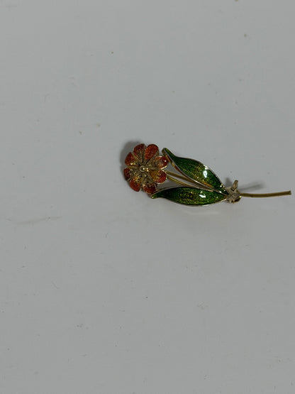 Spilla Fiore Filigranato Smaltata in Argento 925 – Accessorio Artigianale