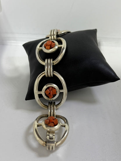 Bracciale in argento 925 corallo rosso