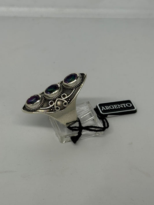 Anello in argento 925 topazio mistico