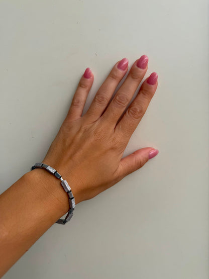 Bracciale in Argento 925 Pepite Lisce e Diamantate Pianegonda – Pezzo Unico