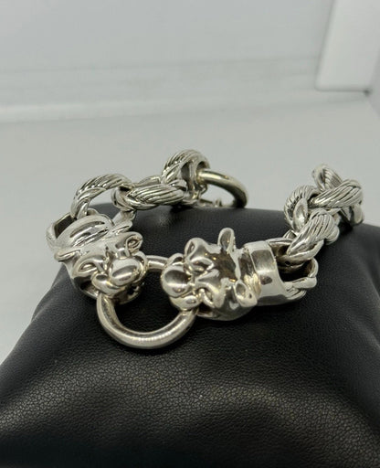 Bracciale pantere in argento 925