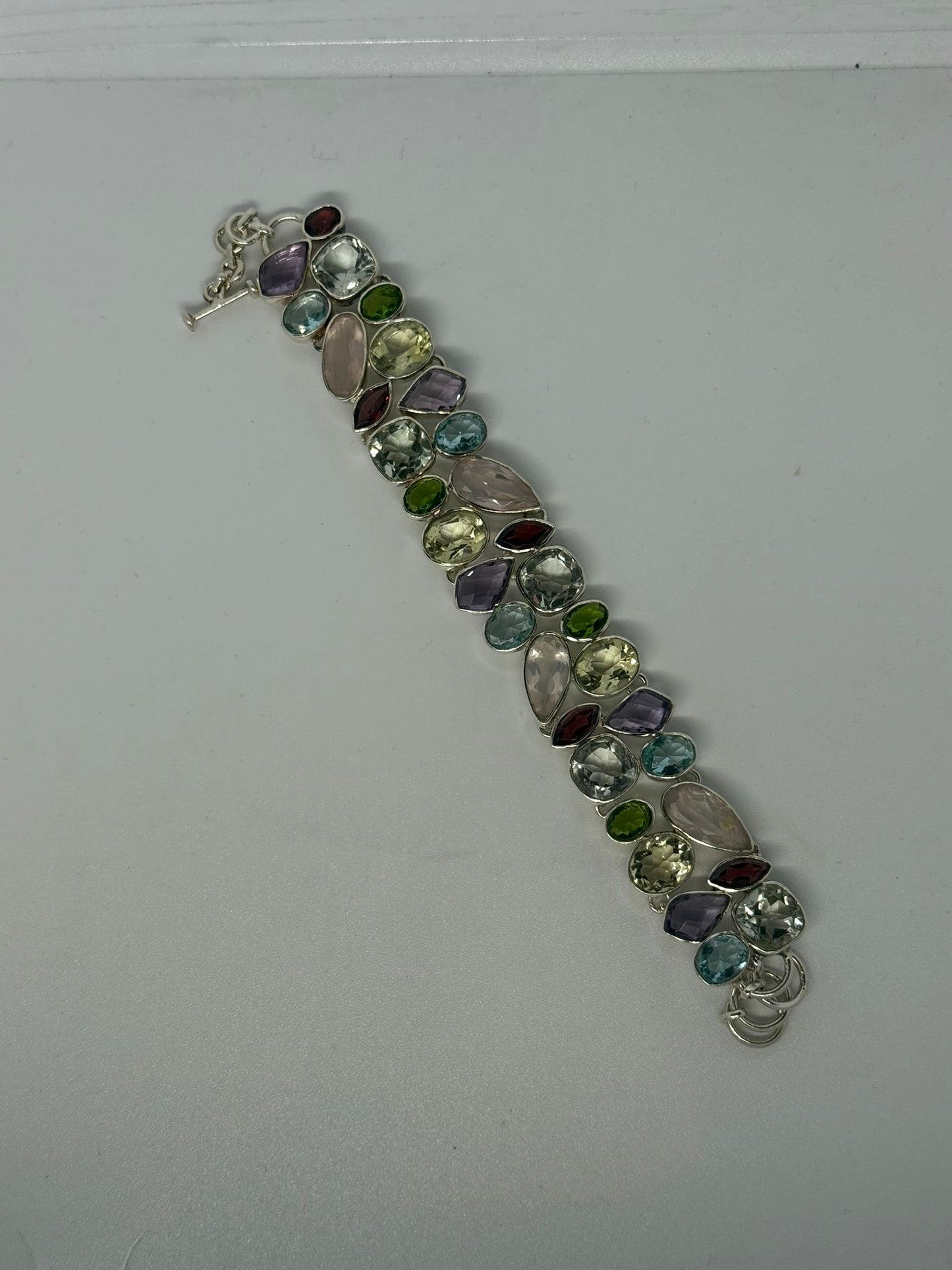 Bracciale in argento 925 pietre multicolor
