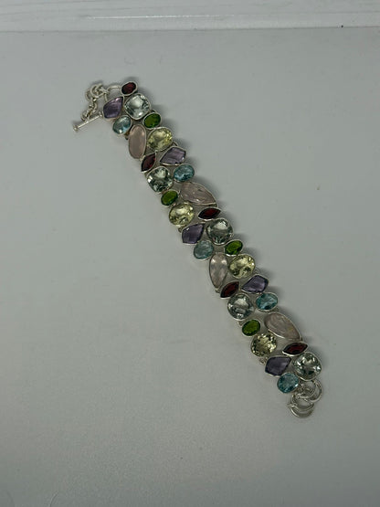 Bracciale in argento 925 pietre multicolor