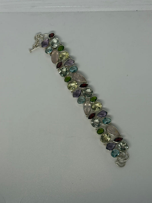 Bracciale in argento 925 pietre multicolor