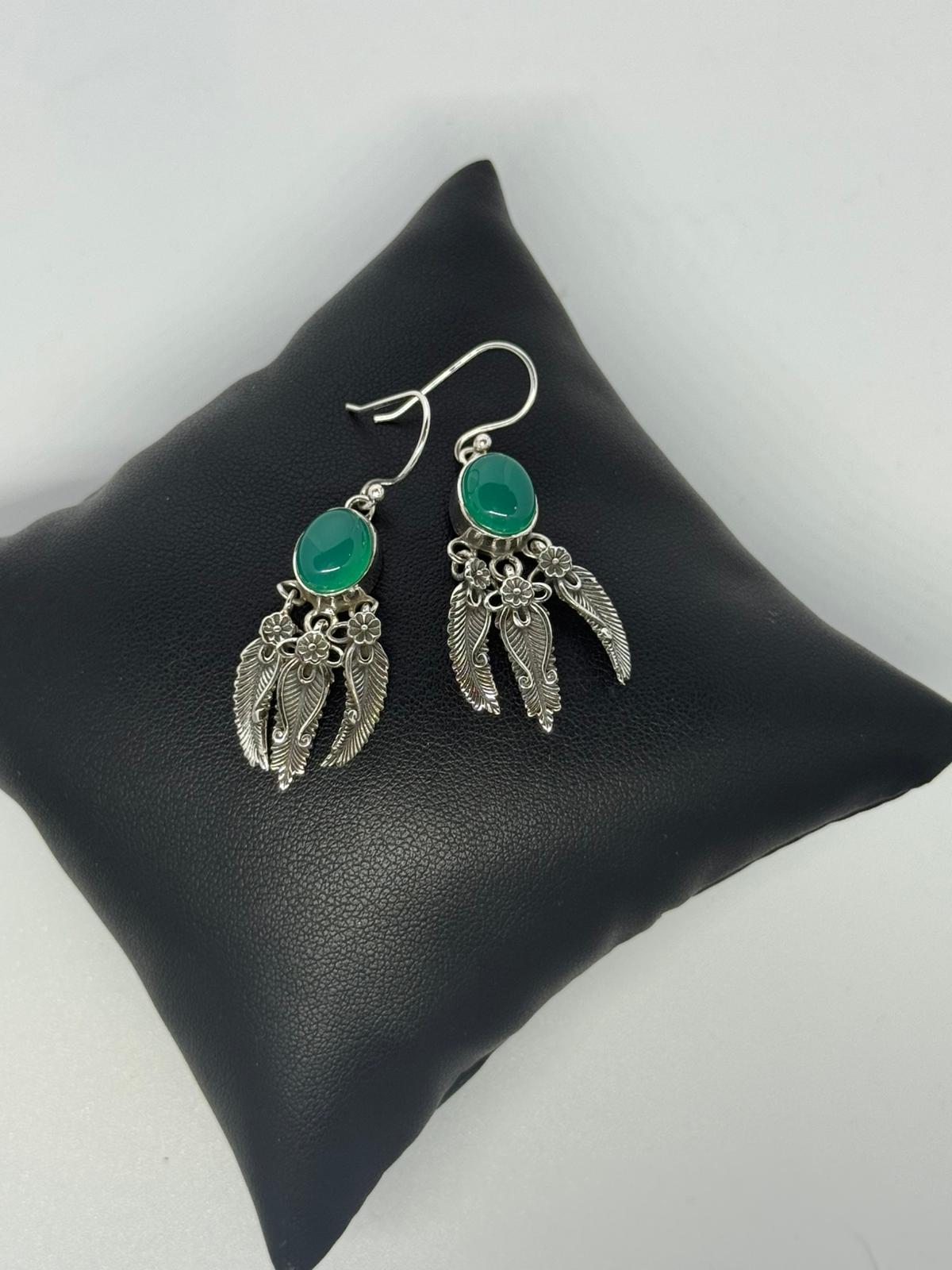 Orecchini giada verde in argento 925