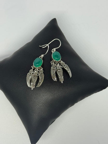 Orecchini giada verde in argento 925