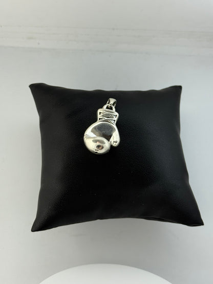 Collana in argento 925 guantone da pugile