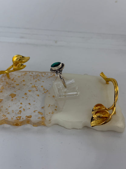 Anello in Argento 925 con Pietra Radice di Smeraldo – Pezzo Unico Artigianale