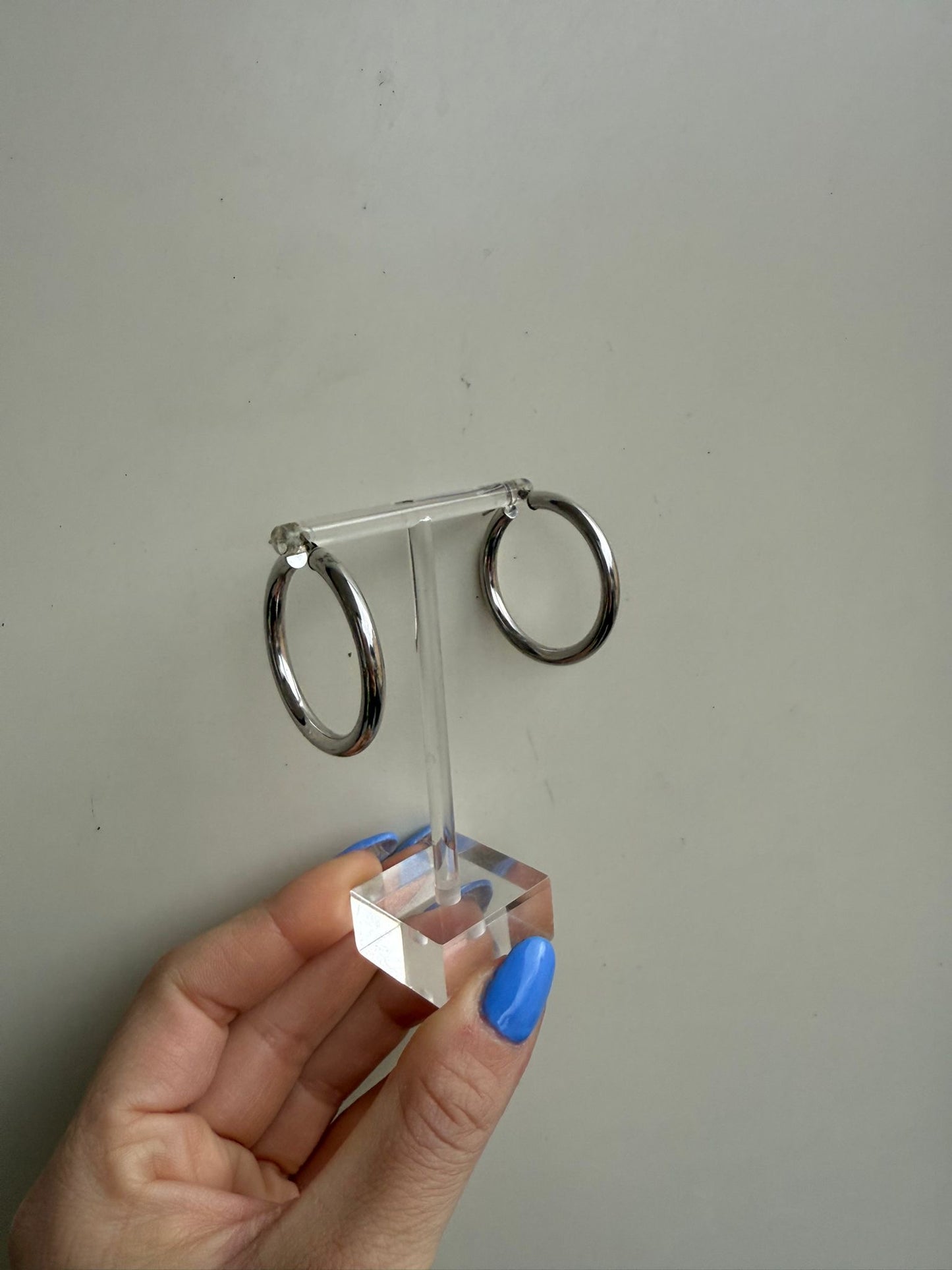 Orecchini Argento 925 Doppi Cerchi Larghi | Pezzo Unico Vintage