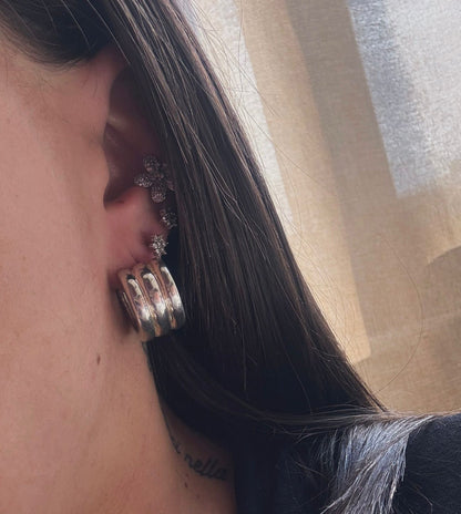 Orecchini cerchio in argento 925 doppi