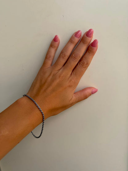 Bracciale Fune Intrecciata in Argento 925 – Pezzo Unico Artigianale