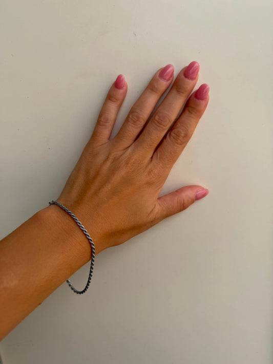 Bracciale Fune Intrecciata in Argento 925 – Pezzo Unico Artigianale