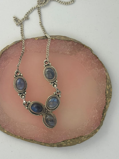 Collana Argento 925 Collier con Tre Pietre di Luna – Magia Lunare Pezzo Unico